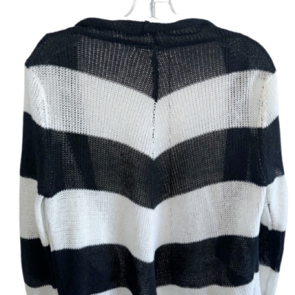 Rip Curl Cardigan Black/White Wide Stripe Open Front Sz Small/8 - Picture 5 of 9